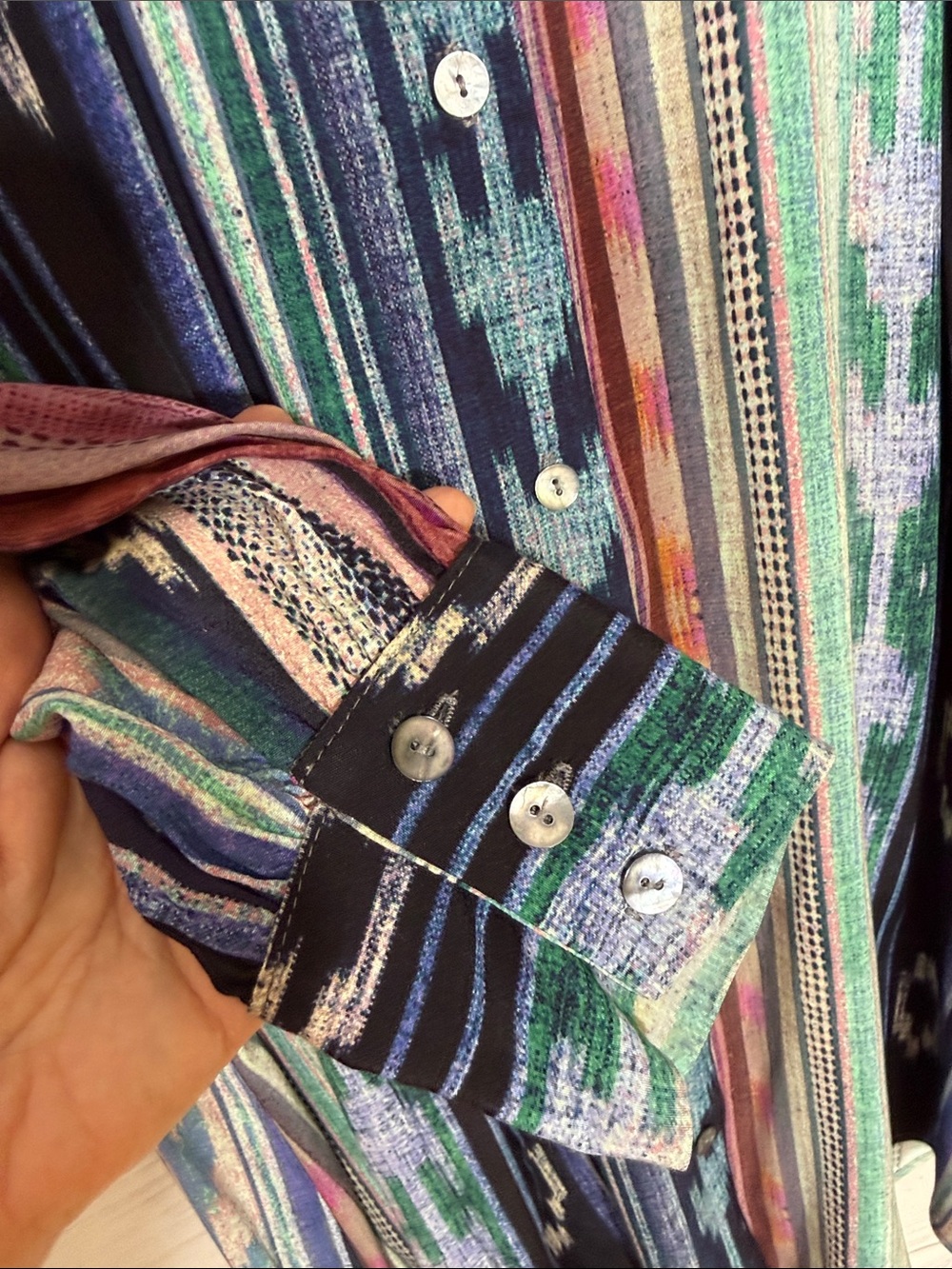 NWT Karen Kane Striped Multicolor Long-Sleeve Shirt Dress Size Large - Picture 3 of 8